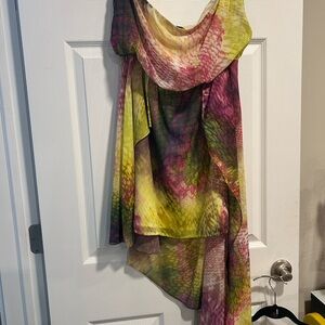 Bebe Pink and Yellow Patterned Dress